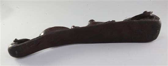 A Chinese hardwood ruyi sceptre, length 51cm